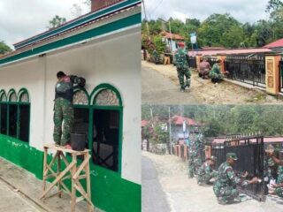 Satgas TMMD Kodim 0417/Kerinci Ubah Wajah Masjid Baitul Ikhlas