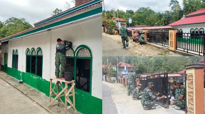 Satgas TMMD Kodim 0417/Kerinci Ubah Wajah Masjid Baitul Ikhlas