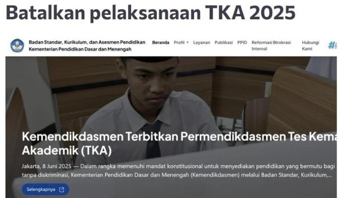 Petisi Batalkan TKA 2025 Viral, Siswa Protes Persiapan Singkat
