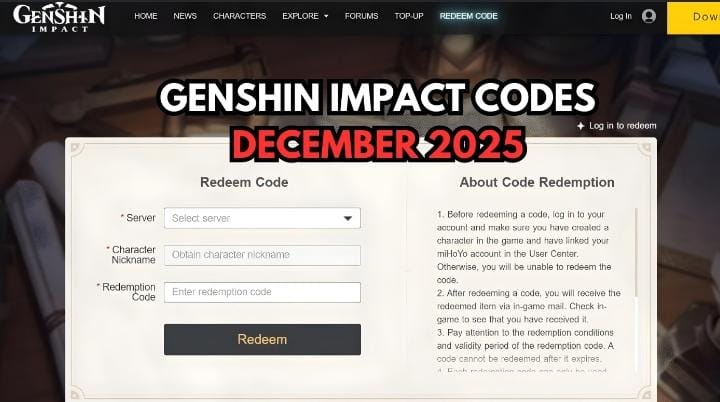 HADIAH Primogems Gratis, Ini Kode Redeem Genshin Impact Terbaru 9 Desember 2025