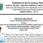 Hasil Lelang Jabatan Pemkot Sungai Penuh 2025, 28 ASN Resmi Lolos Administrasi