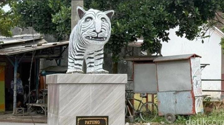 Patung Macan Putih Viral di Kediri, Mirip Kuda Nil dan Zebra