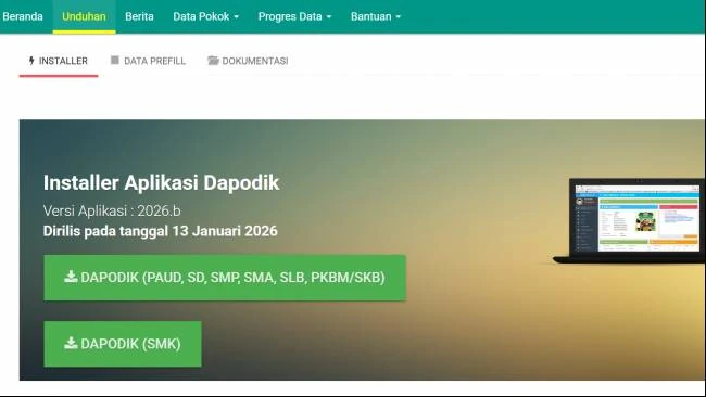 Resmi! Dapodik 2026.b Dirilis, Ini Cara Download dan Instal Terbaru
