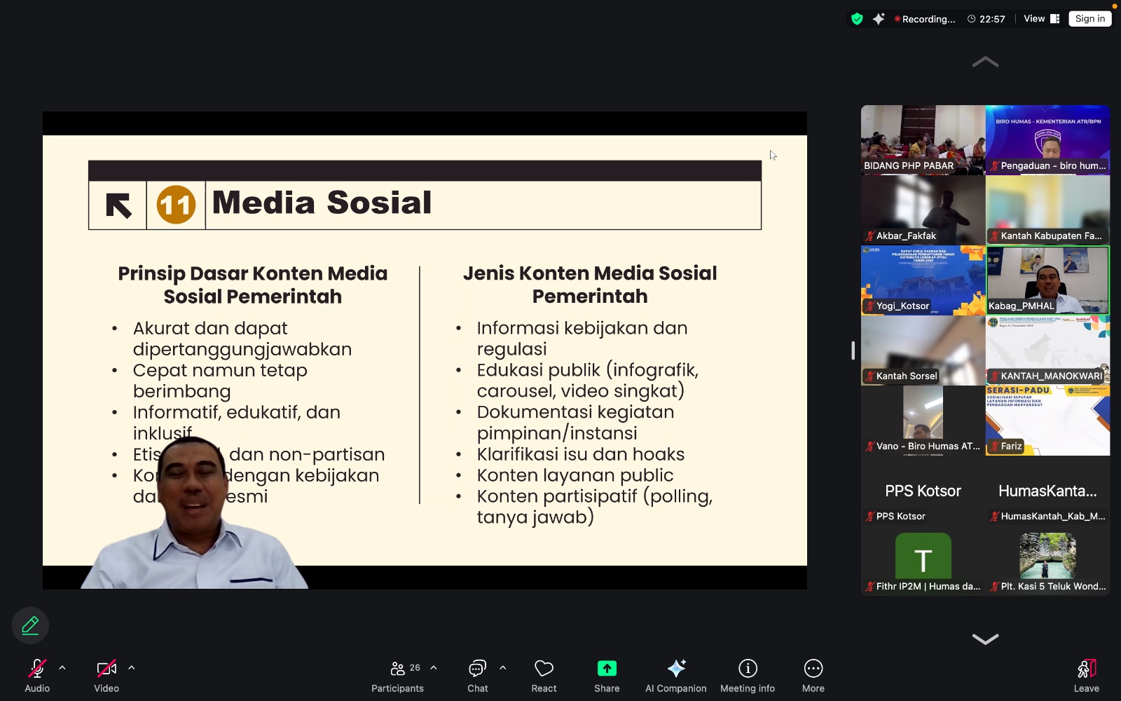 Isi Materi di Rakerda Kanwil BPN Provinsi Papua Barat, Biro Humas dan Protokol Imbau Jajaran Optimalkan Implementasi PESO dan Pengaduan Masyarakat