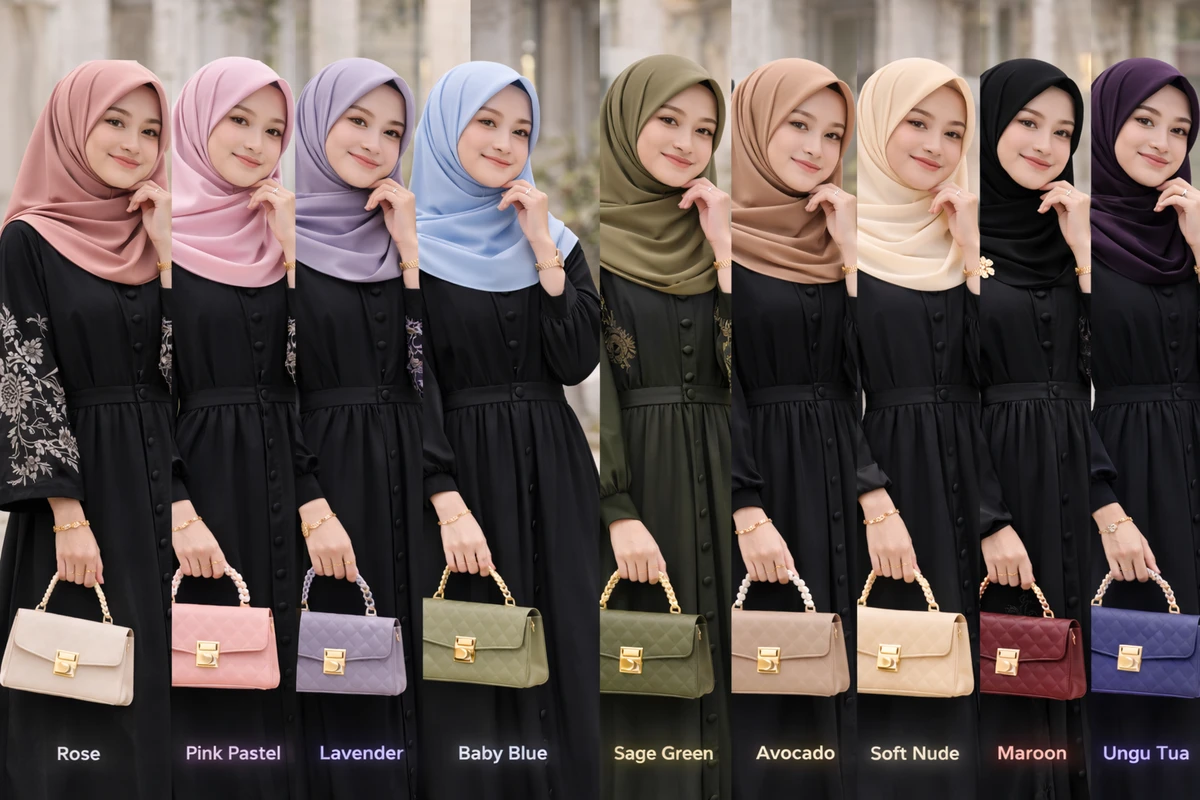 14 Warna Hijab Tren Lebaran 2026 Bikin Wajah Cerah dan Glowing