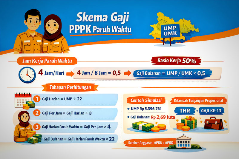 Skema Gaji PPPK Paruh Waktu: Hitung Proporsional Sesuai UMP/UMK