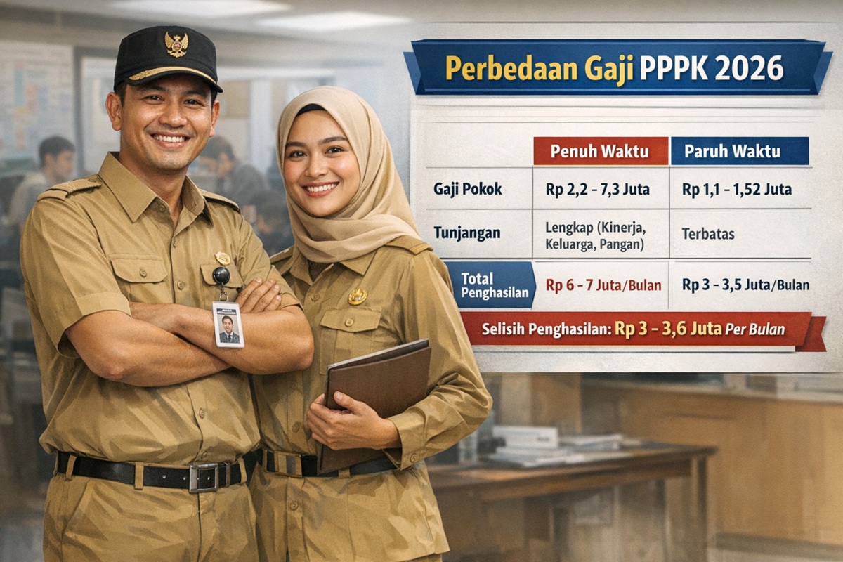 Inilah Perbedaan Gaji PPPK Penuh Waktu dan Paruh Waktu 2026