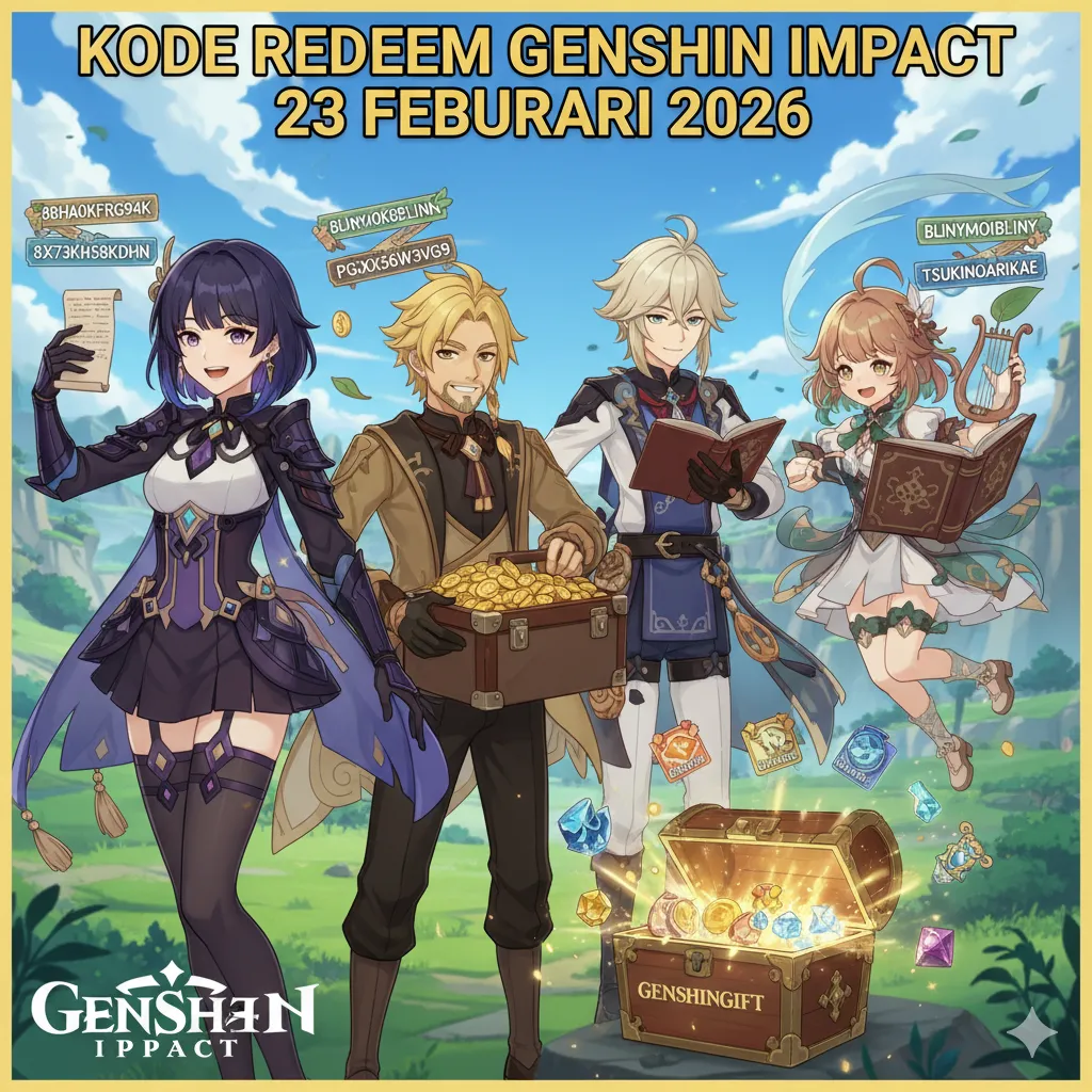 Kode Redeem Genshin Impact 23 Februari 2026: Klaim Hadiah Primogems & Item Langka