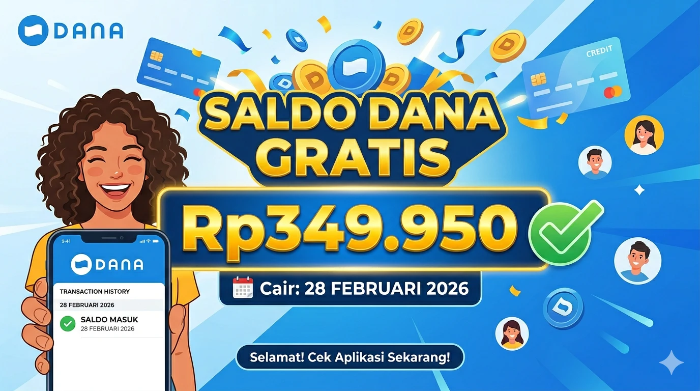 Saldo DANA Gratis Rp349.950 Cair 28 Februari 2026, Ini Cara Klaim DANA Kaget
