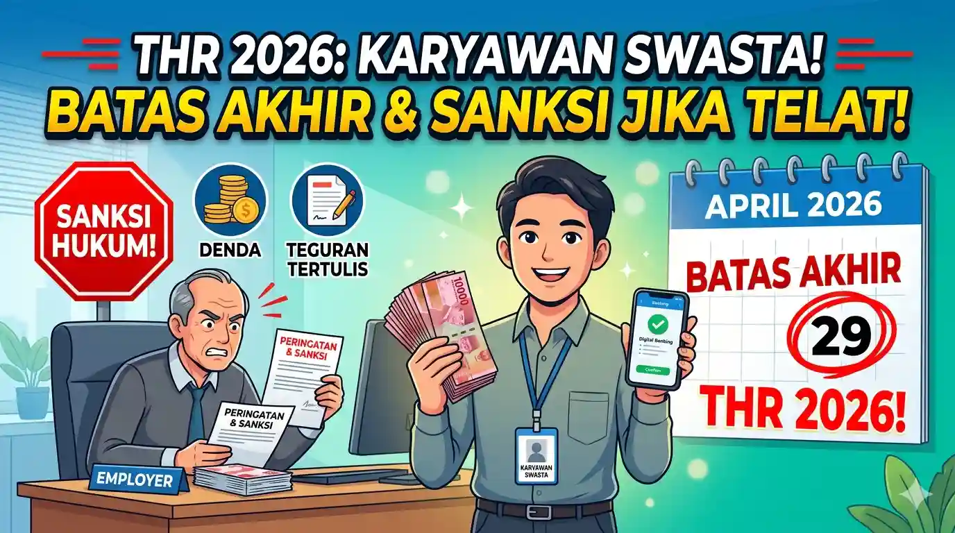 Ini Batas Akhir THR 2026 Karyawan Swasta dan Sanksi Jika Perusahaan Terlambat Bayar