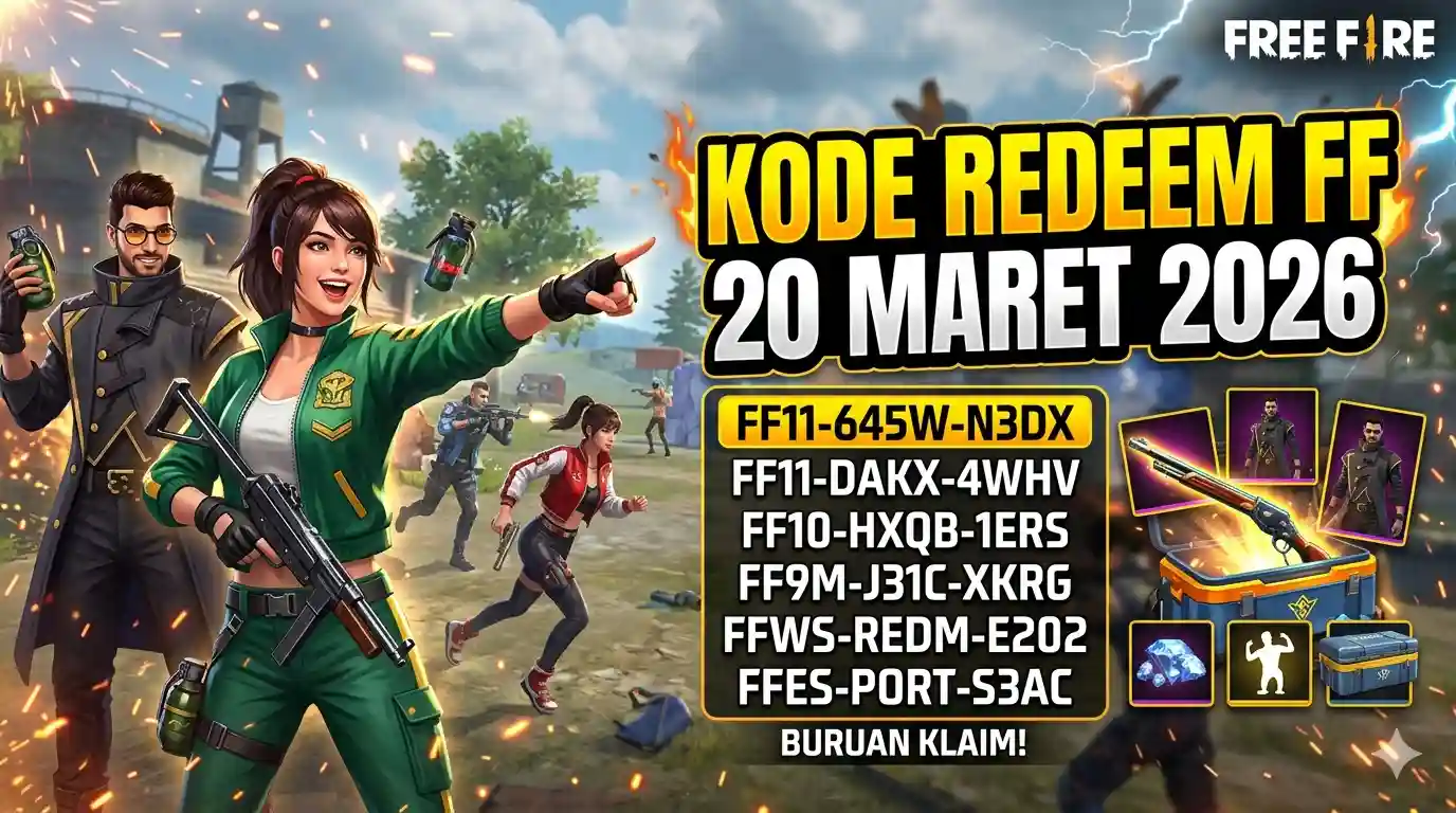 Kode Redeem FF Terbaru 20 Maret 2026, Klaim Hadiah Gratis Hari Ini