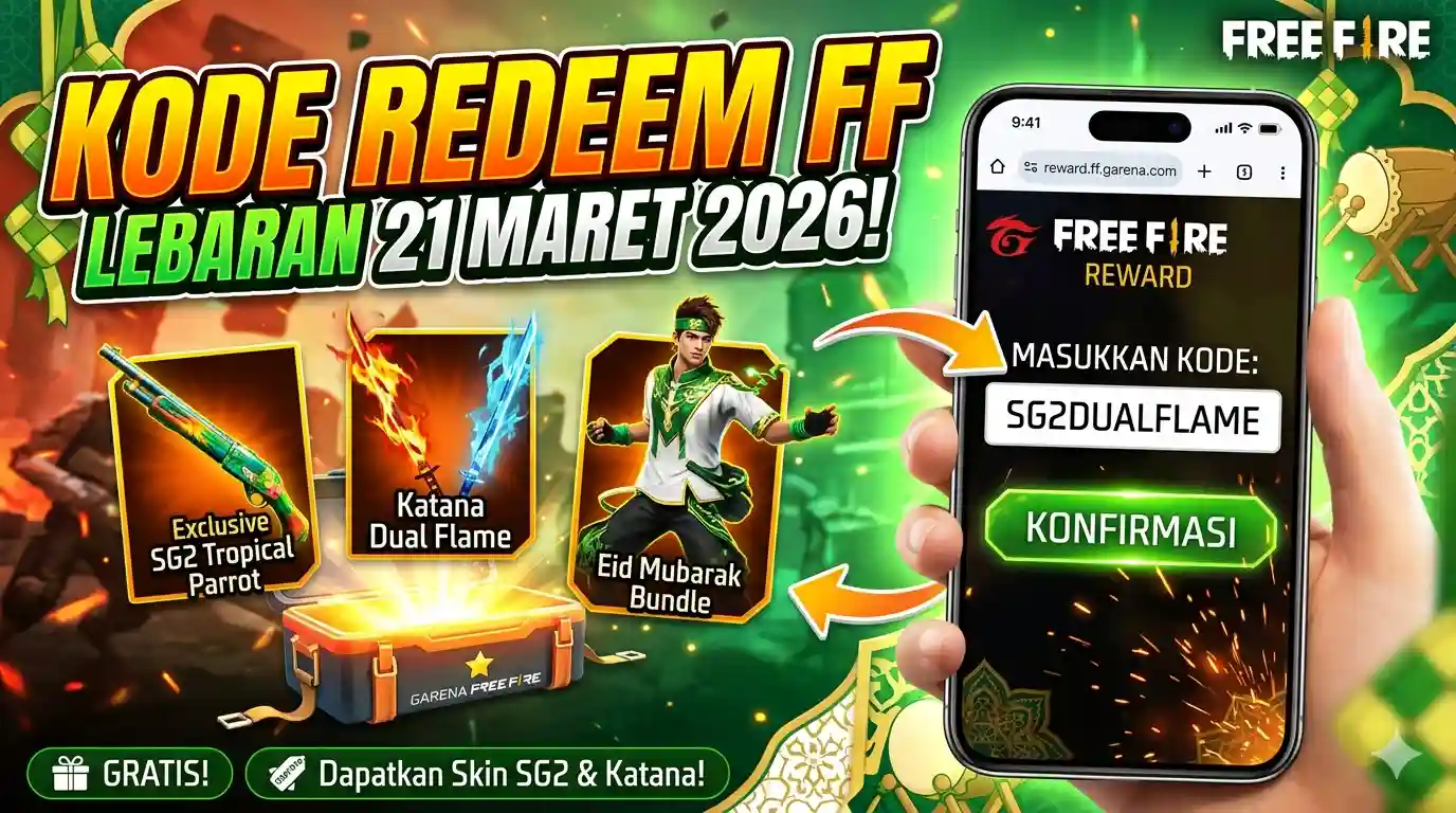 Kode Redeem FF Hari Ini 21 Maret 2026: Klaim Hadiah Gratis Lebaran