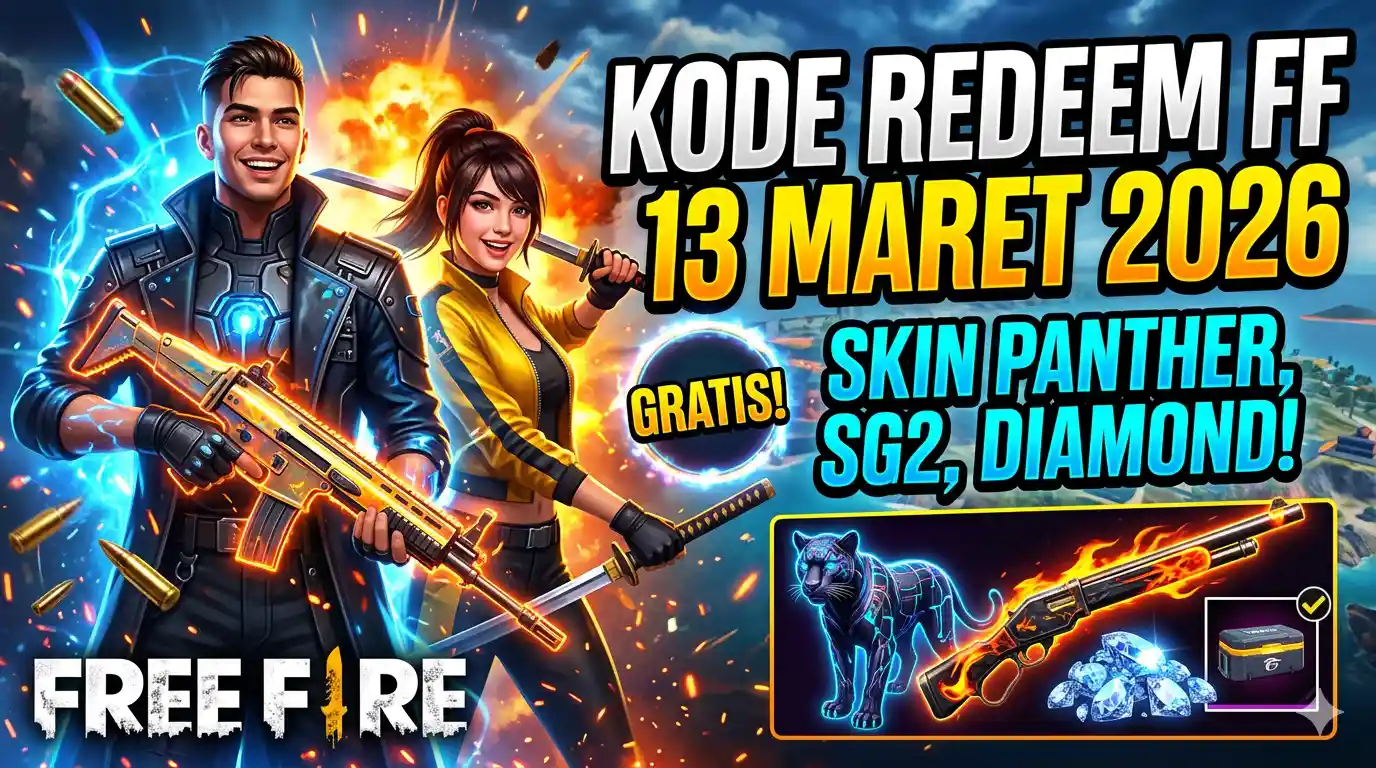 Kode Redeem Free Fire 13 Maret 2026, Klaim Skin Panther dan Diamond Gratis