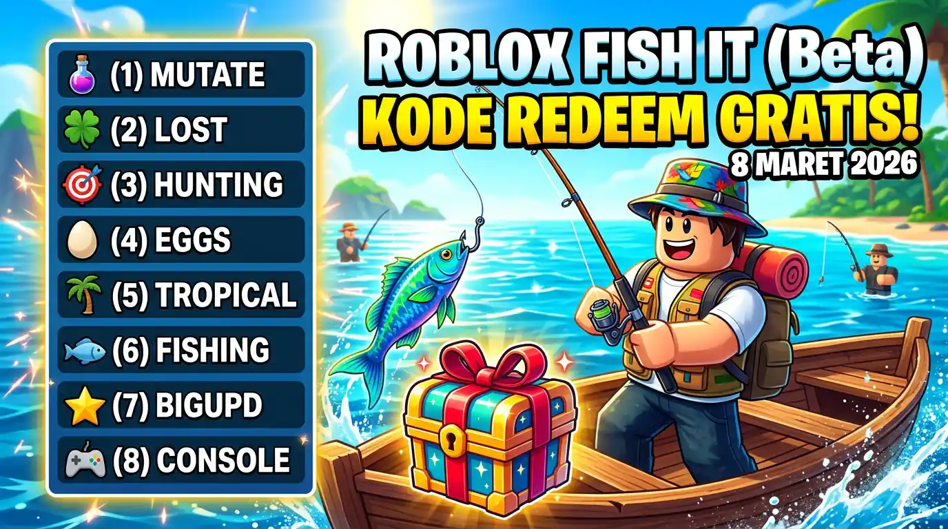 Kode Redeem Fish It Roblox Maret 2026: Klaim Bait, Potion, dan Skin Gratis