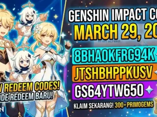 Kode Redeem Genshin Impact 29 Maret 2026, Klaim Primogems Gratis Hari Ini