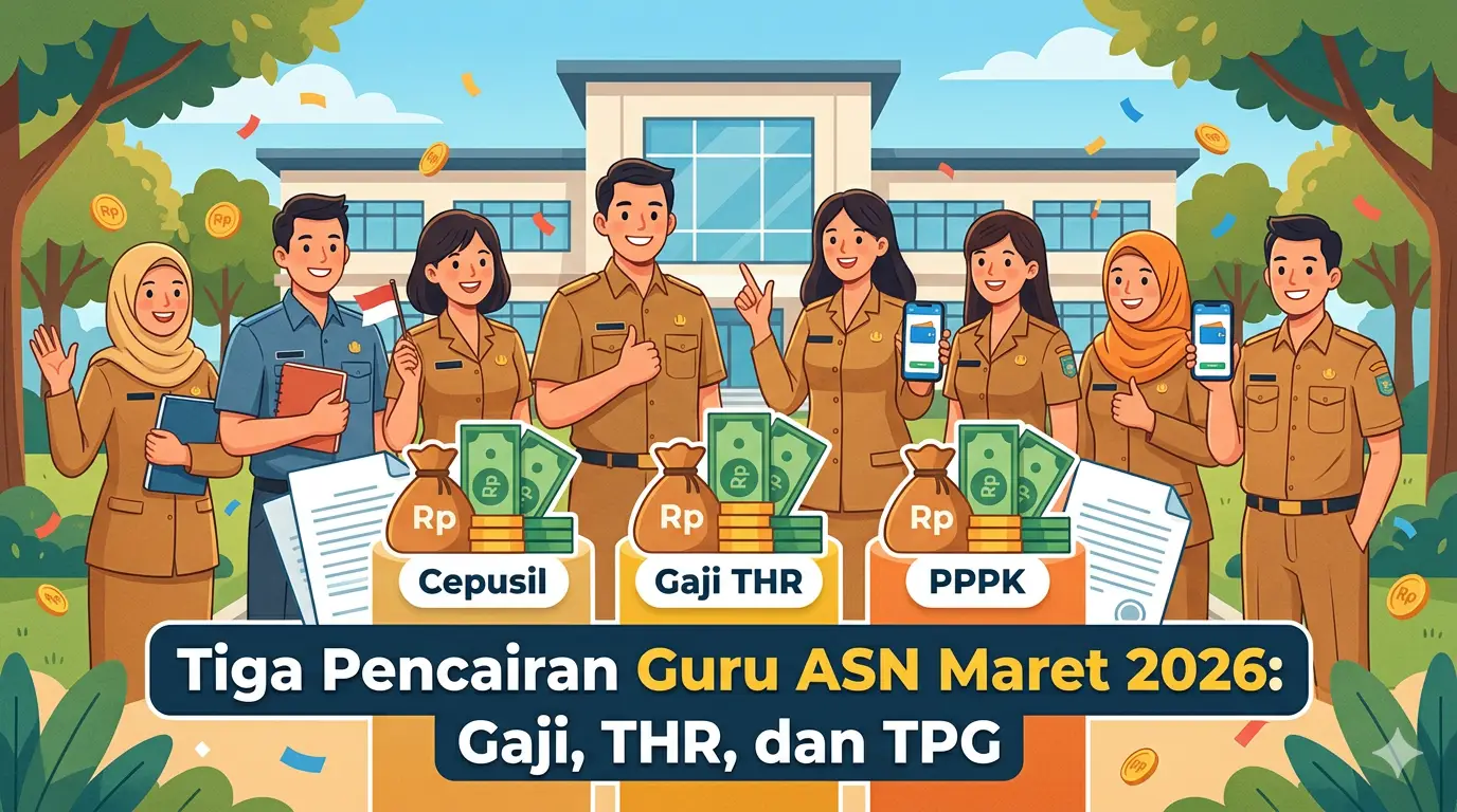 Ada Tiga Pencairan Guru ASN Maret 2026: Gaji, THR, dan TPG