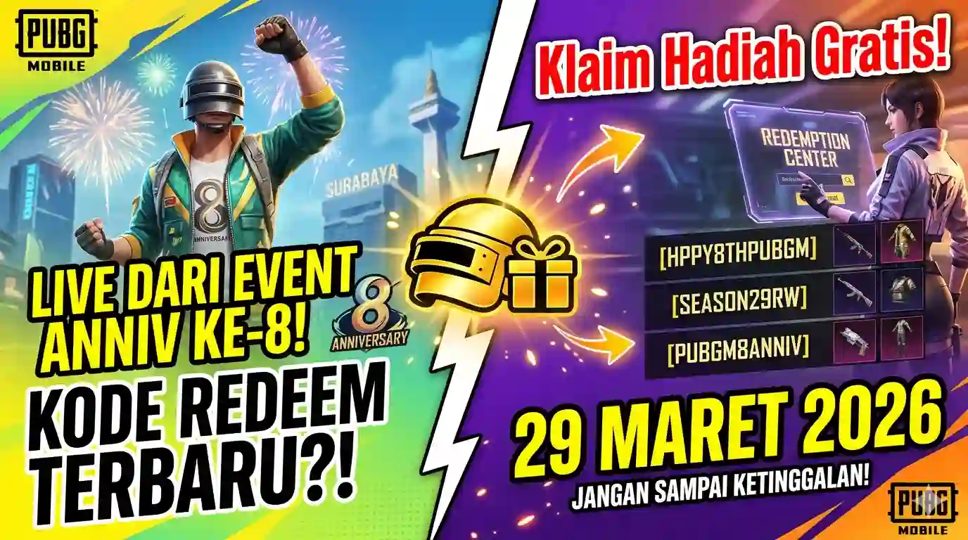 Kode Redeem PUBG Mobile 29 Maret 2026