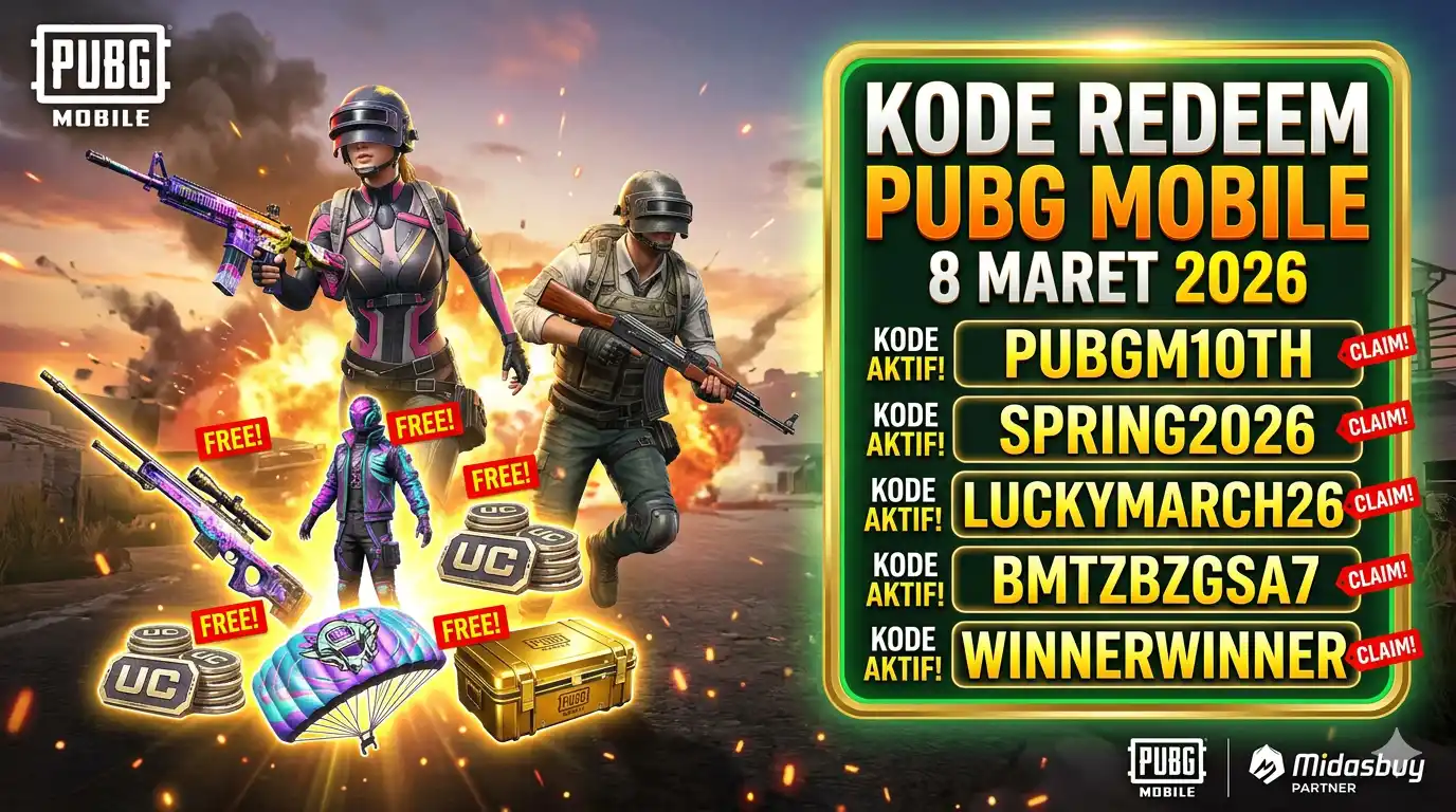 Kode Redeem PUBG Mobile 8 Maret 2026: Klaim Skin, Outfit, dan Crate Gratis