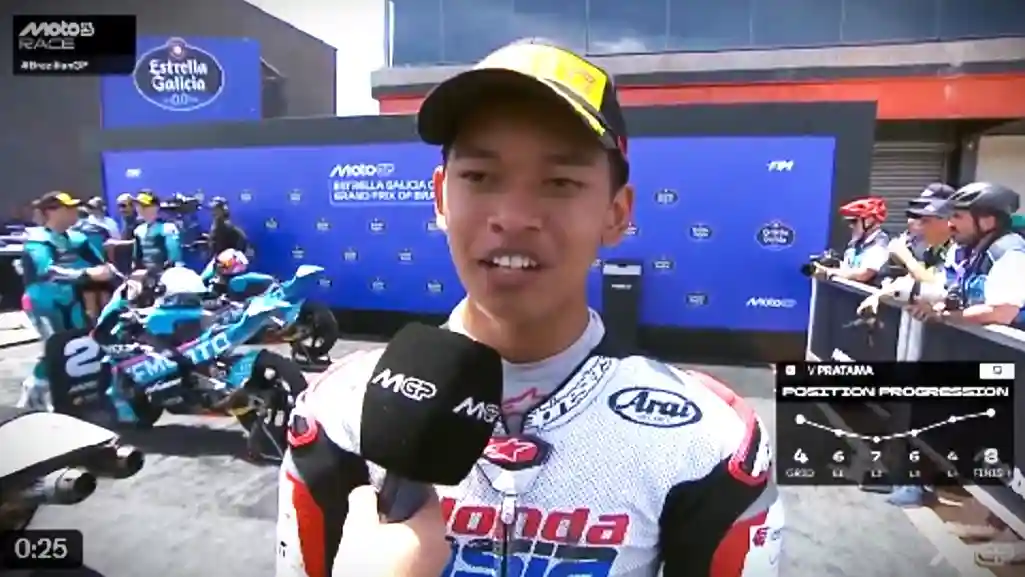 Veda Ega Pratama Raih Podium Moto3 Brasil 2026, Langsung Dapat Hadiah Mobil