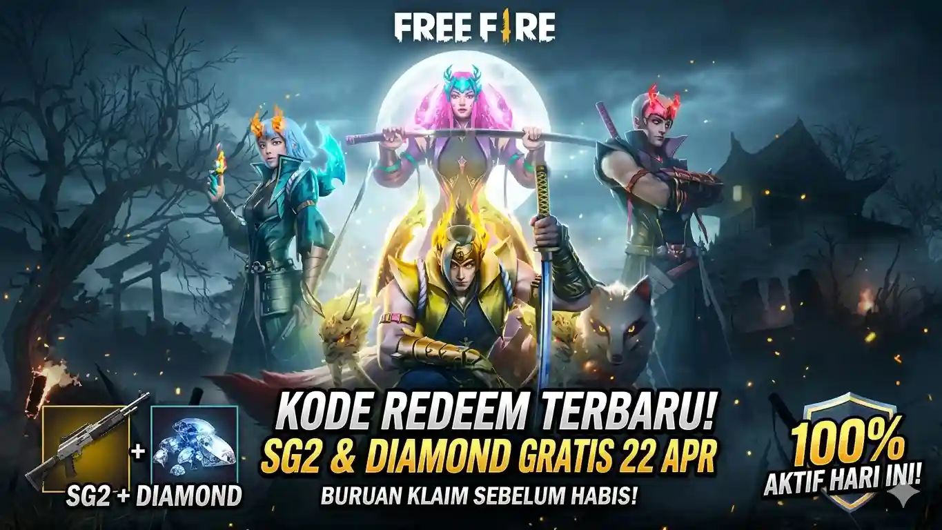 Kode Redeem FF Terbaru Rabu 22 April 2026