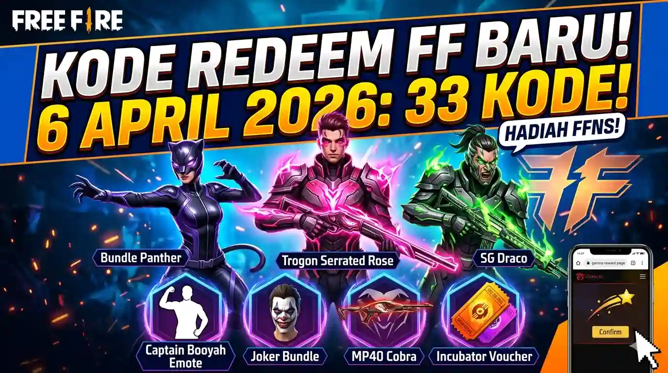 Kode Redeem FF Terbaru 6 April 2026
