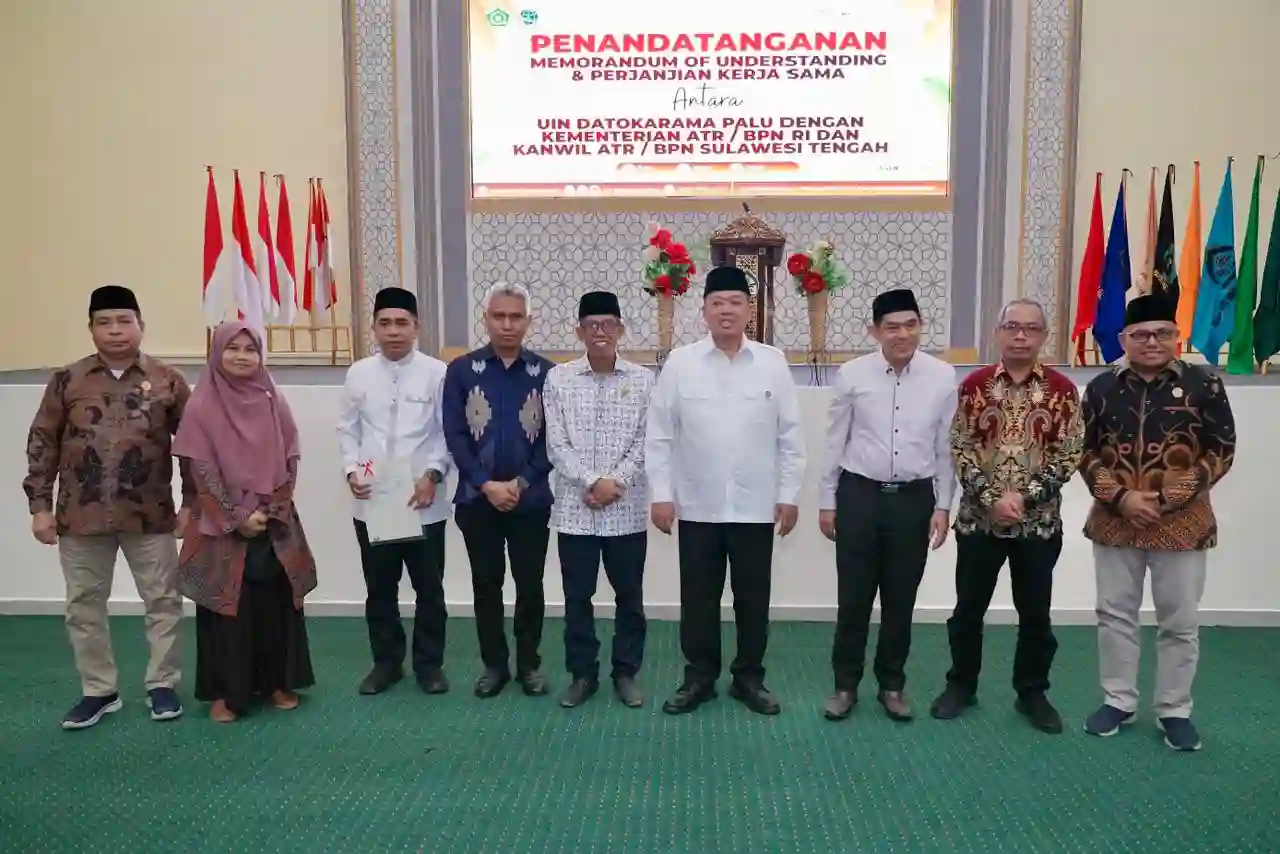 Menteri Nusron dan Rektor UIN Datokarama Palu Teken MoU, Libatkan Mahasiswa Tuntaskan Legalisasi Tanah Wakaf