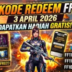 Kode Redeem FF 3 April 2026 Terbaru, Klaim Hadiah Gratis Hari Ini