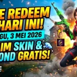 Klaim Sekarang! Kode Redeem FF Terbaru 3 Mei 2026: Banjir Skin dan Item Eksklusif