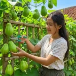 7 Cara Membuat Kebun Labu Siam Rambat di Pagar Bambu