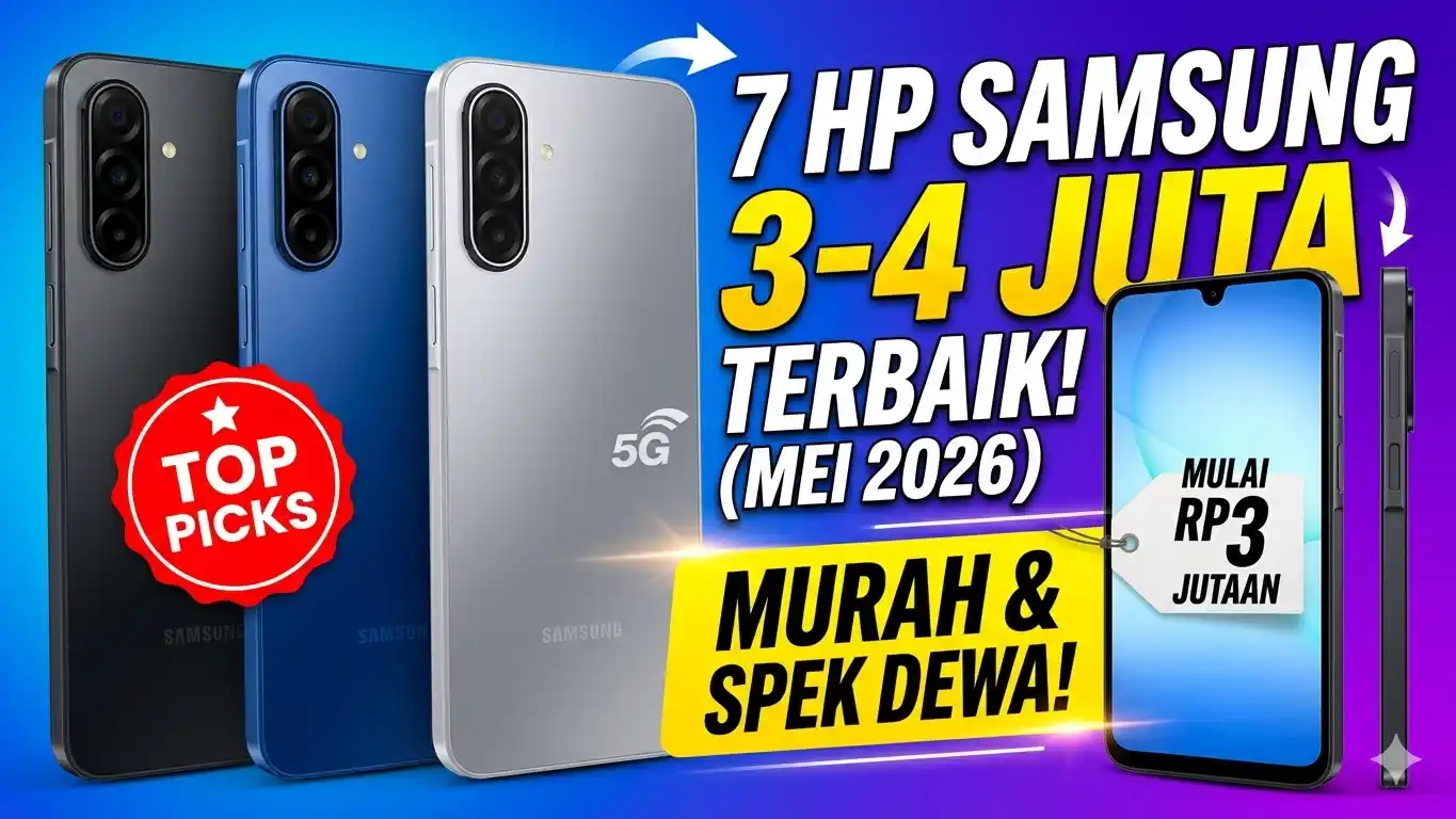 7 HP Samsung 3-4 Jutaan Terbaik Mei 2026: Murah & Spek Dewa