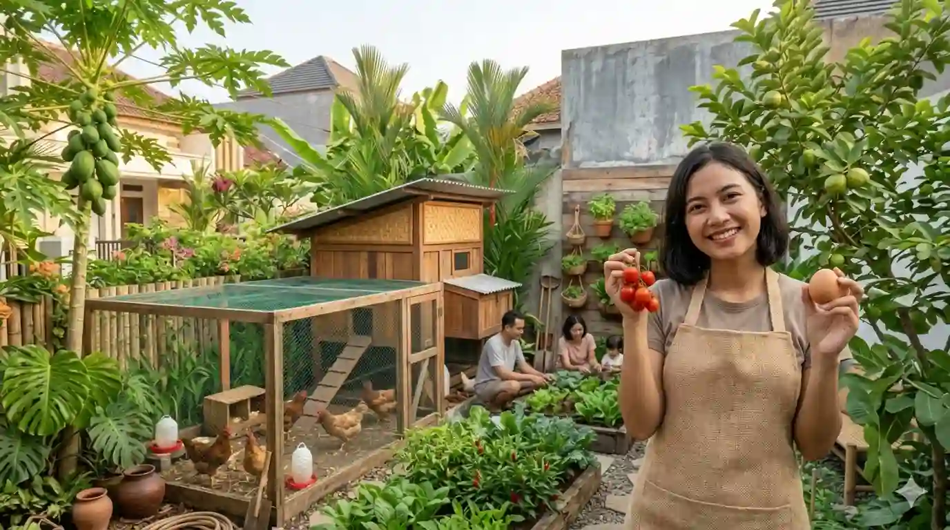 Cara Sulap Halaman Rumah Jadi Kebun Buah dan Peternakan Ayam