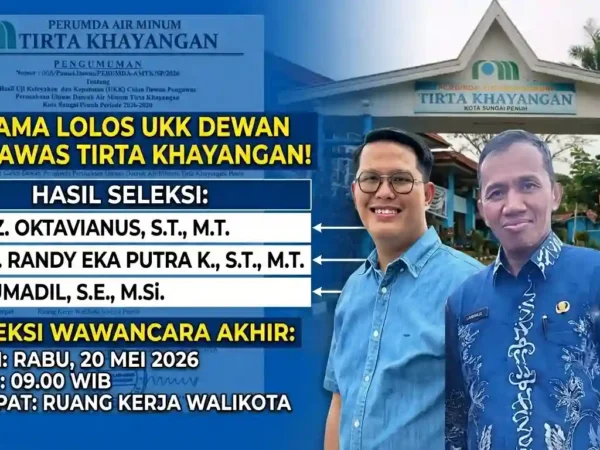 Ini Nama 3 Pejabat Sungai Penuh yang Lolos Uji Kelayakan Dewas Tirta Khayangan
