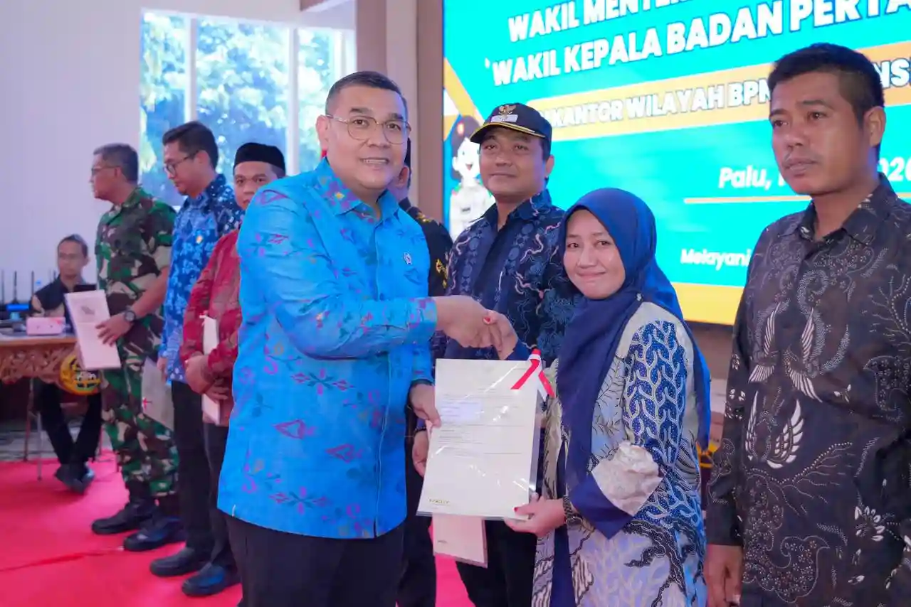 Sulteng Kian Maju, Wamen Ossy: 50% Tanah Warga Kini Resmi Bersertipikat