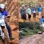 Tunggangi Motor Trail, Bupati Monadi Kembali Cek Proyek Jalan Renah Pemetik