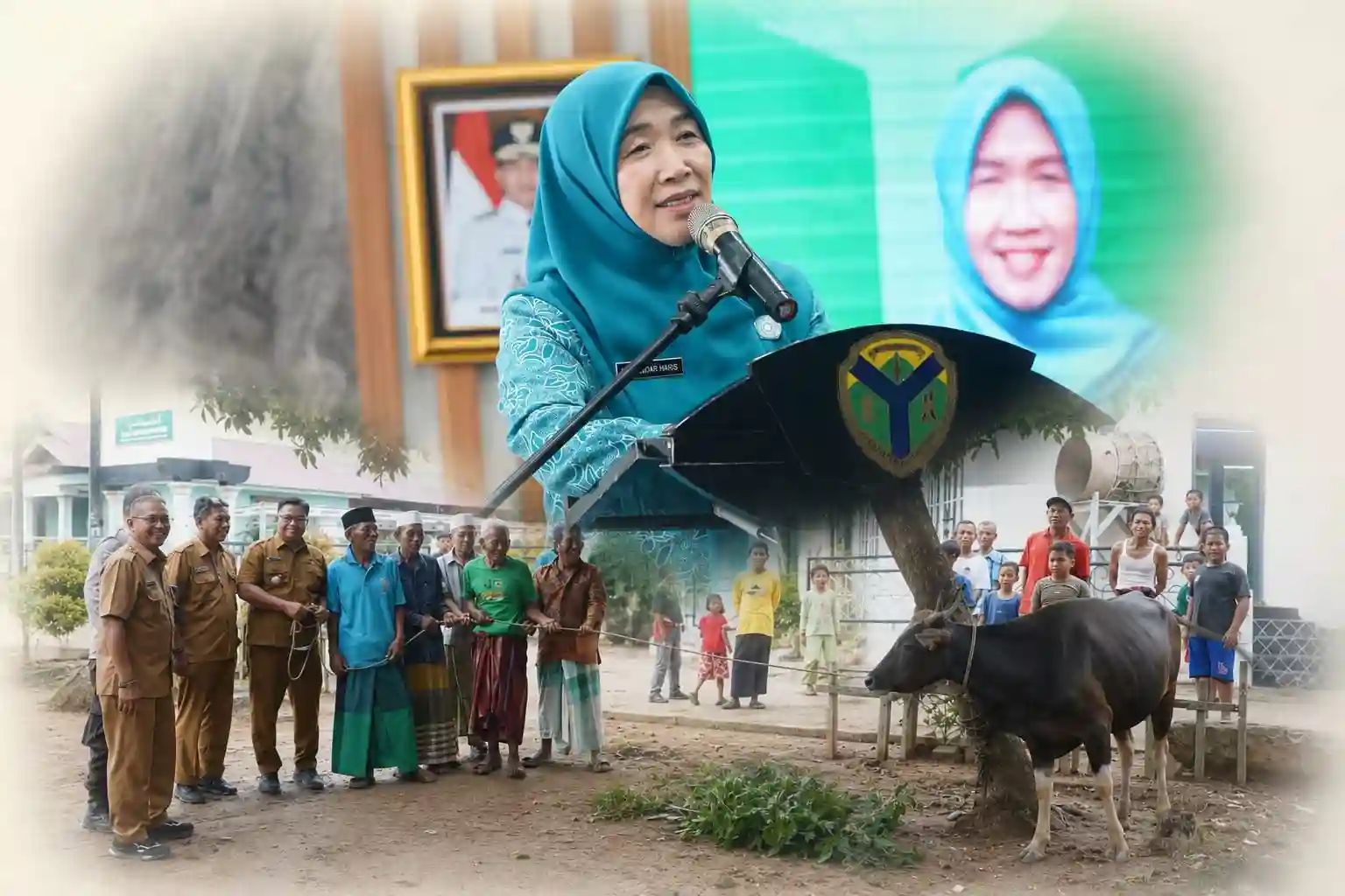 Hj. Hesnidar Haris Serahkan Langsung Sapi Kurban