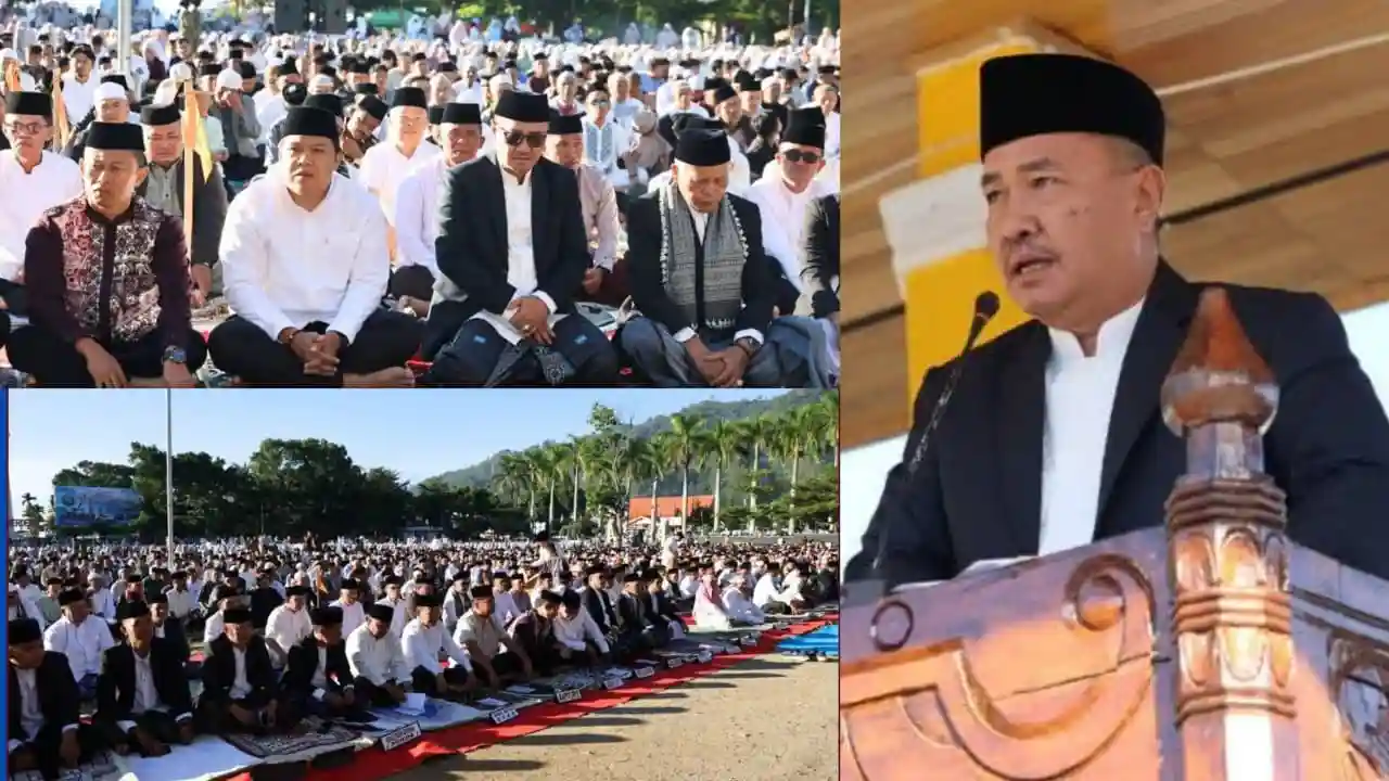 Kolase - Ribuan Warga Sungai Penuh Sholat Idul Adha Bersama Walikota Alfin.