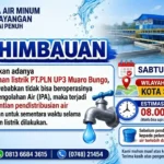 Besok Listrik Padam, Air PDAM Sungai Penuh Mati Sementara