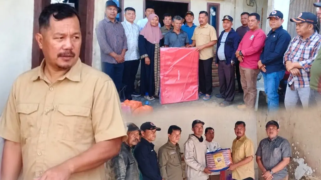 Bupati Monadi Serahkan Bantuan Kebakaran di Bedeng Delapan dan Simpang Belui