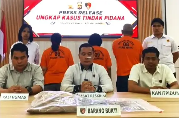 Polisi Ringkus Komplotan Perampok Emas Modus Hipnotis di Sungai Penuh