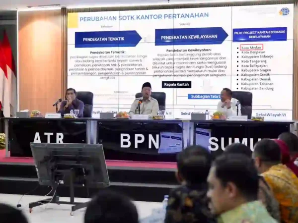Pengarahan di Kanwil BPN Provinsi Sumatera Utara, Menteri Nusron Minta Jajaran Utamakan Kemudahan Layanan bagi Masyarakat