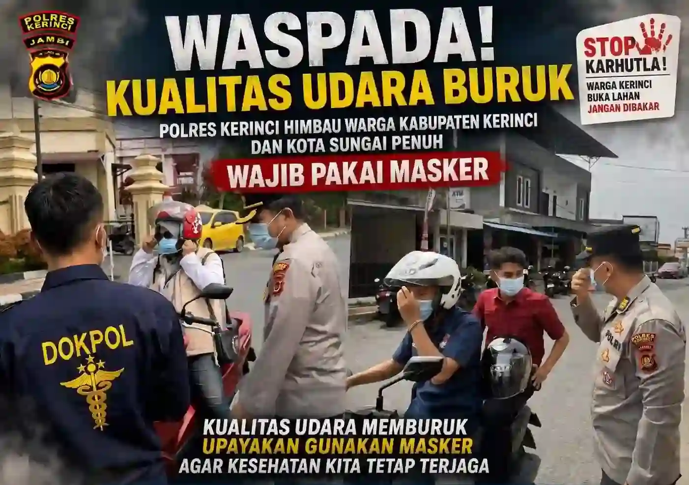 Polres Kerinci Bagi 700 Masker Gratis
