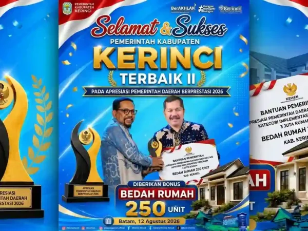 Kerinci Meraih Juara II Program 3 Juta Rumah, Warga Dapat Bonus 250 Bedah Rumah