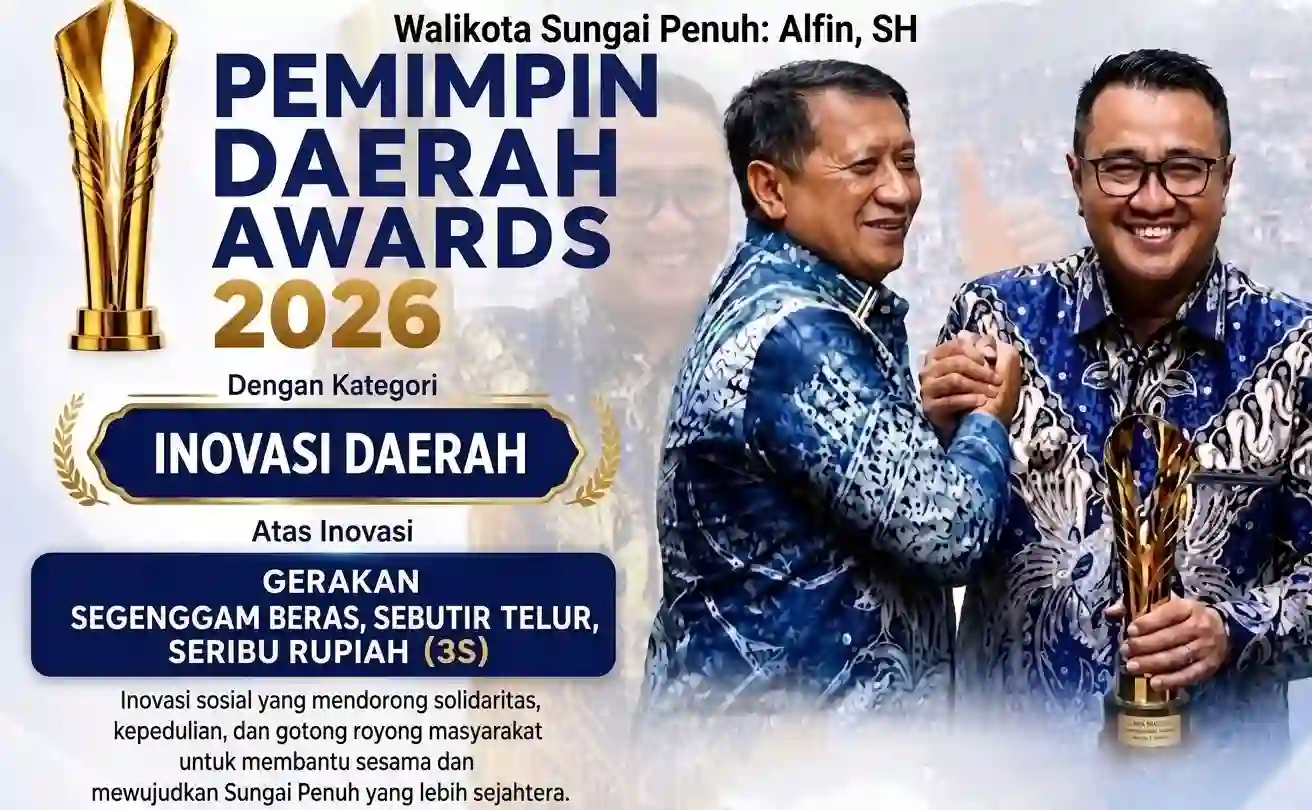 Pemkot Sungai Penuh Raih Penghargaan Pemimpin Daerah Award