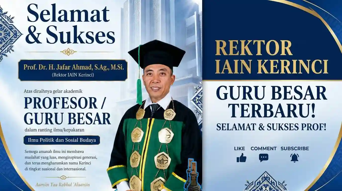Rektor IAIN Kerinci Jafar Ahmad Raih Gelar Profesor