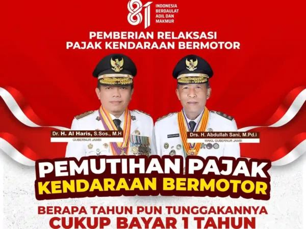 Pemprov Jambi Gelar Pemutihan Pajak Kendaraan: Cukup Bayar 1 Tahun, Bebas Denda