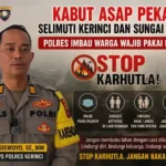 Kabut Asap Makin Pekat, Polres Kerinci Imbau Warga Pakai Masker & Cegah Karhutla