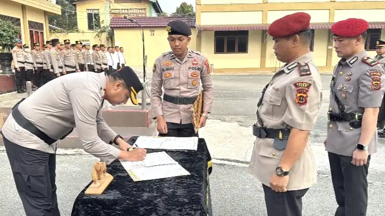 Sertijab Kasat Reskrim dan Dua Kapolsek di Polres Kerinci