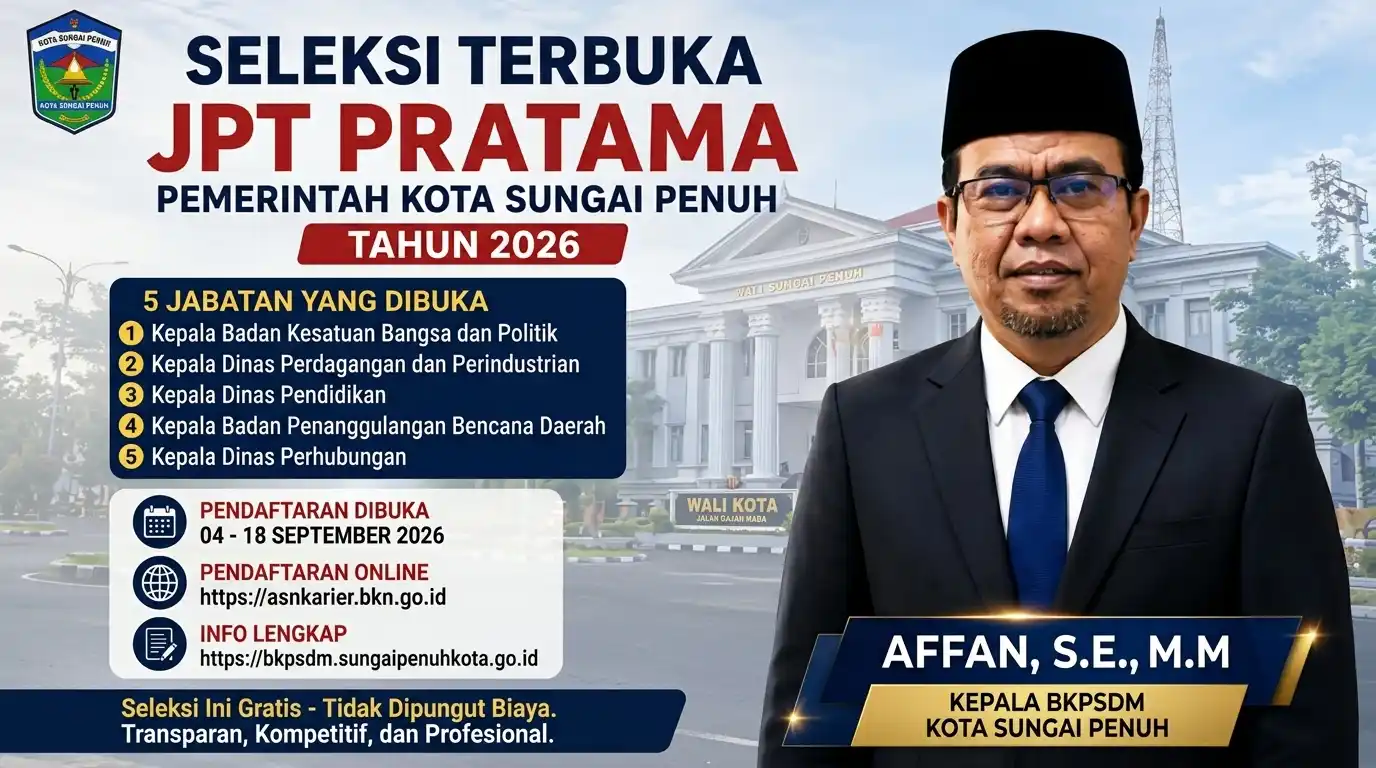 Seleksi Kepala OPD di Pemkot Sungai Penuh