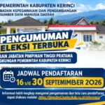 Seleksi Terbuka JPT Kerinci 2026 Resmi Dibuka, Buru 2 Posisi Strategis