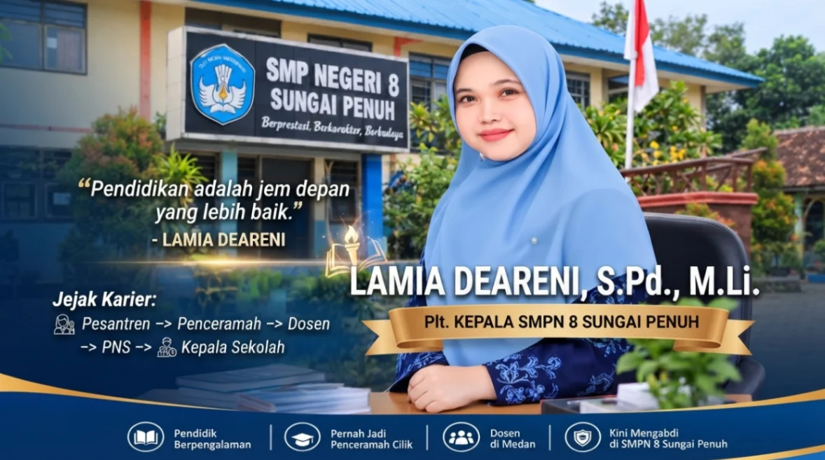 Perjalanan Inspiratif Lamia Deareni Plt Kepala SMPN 8 Sungai Penuh
